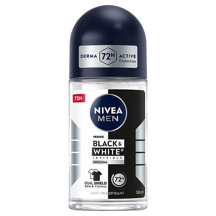 NIVEA Black & White Original Roll On For Men 50 ml